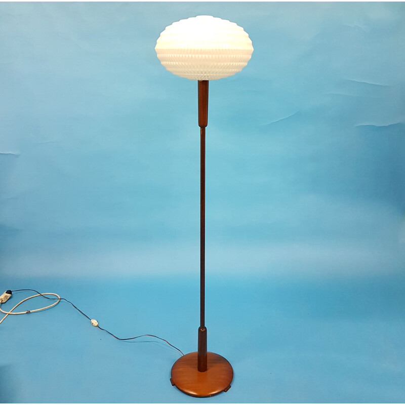 Vintage floor lamp with origami shade by Aloys Gangkofner