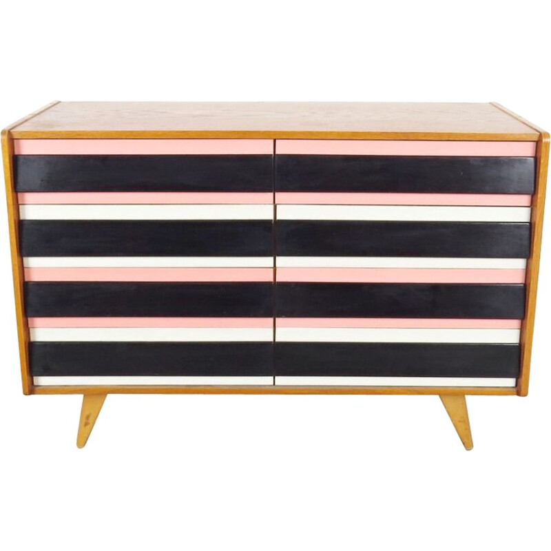 Vintage black, white and pink sideboard by Jiri Jiroutek, 1960