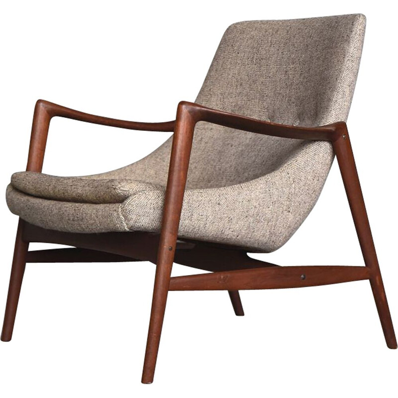 Vintage Norwegian teak seal armchair by Adolf Relling & Rolf Rastad for Peter Wessel, 1960s