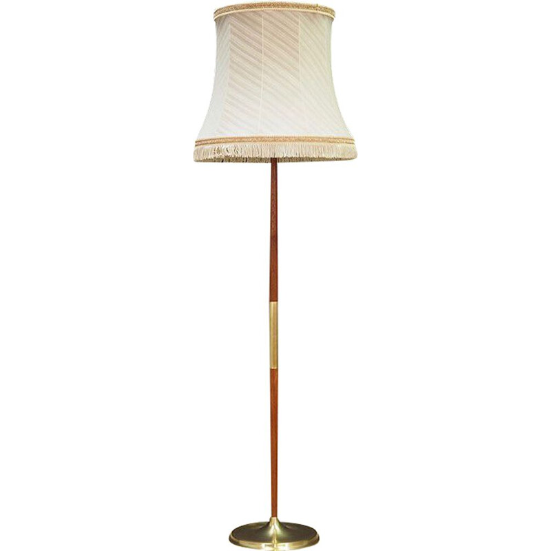 Vintage wood and metal floor lamp, 1960-70s