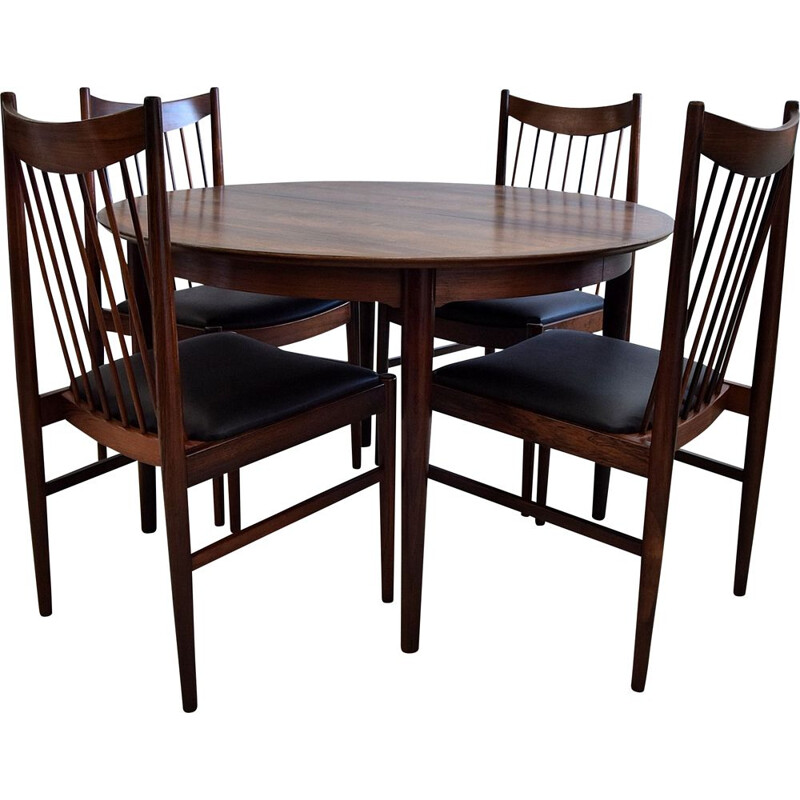 Vintage rosewood dining set by Arne Vodder for Sibast, Denmark 1960