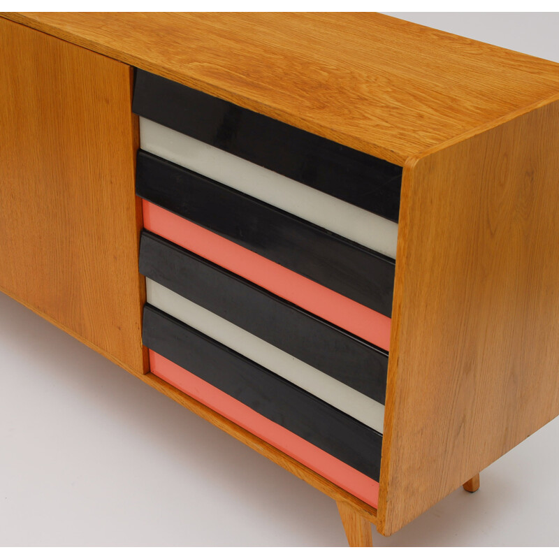 Interiér Praha Czech "U460" sideboard in oakwood and plastic, Jiri JIROUTEK - 1960s