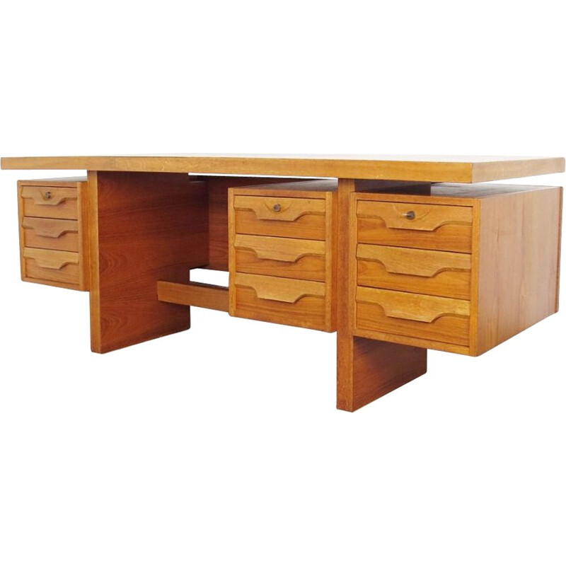 Bureau vintage en bois, Tchécoslovaquie, 1960