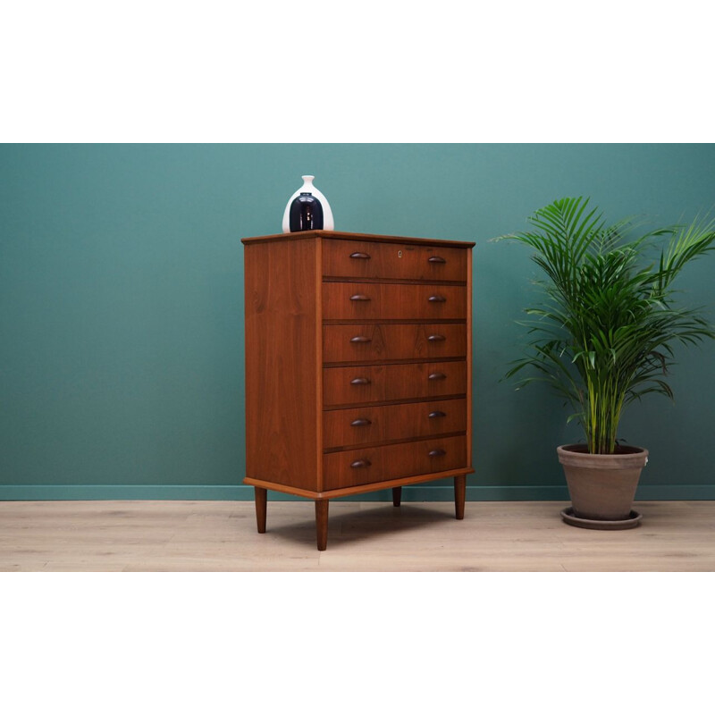 Vintage teak chest of drawers, 1960-70s