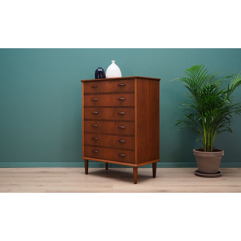 Vintage teak chest of drawers, 1960-70s