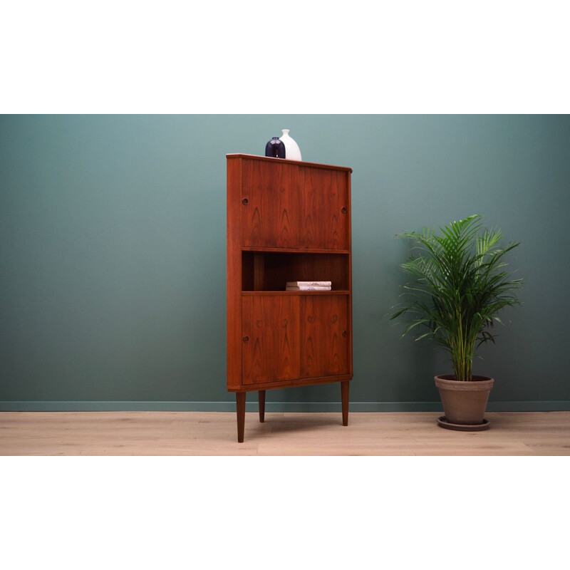 Vintage corner cabinet in teak, 1960-70s