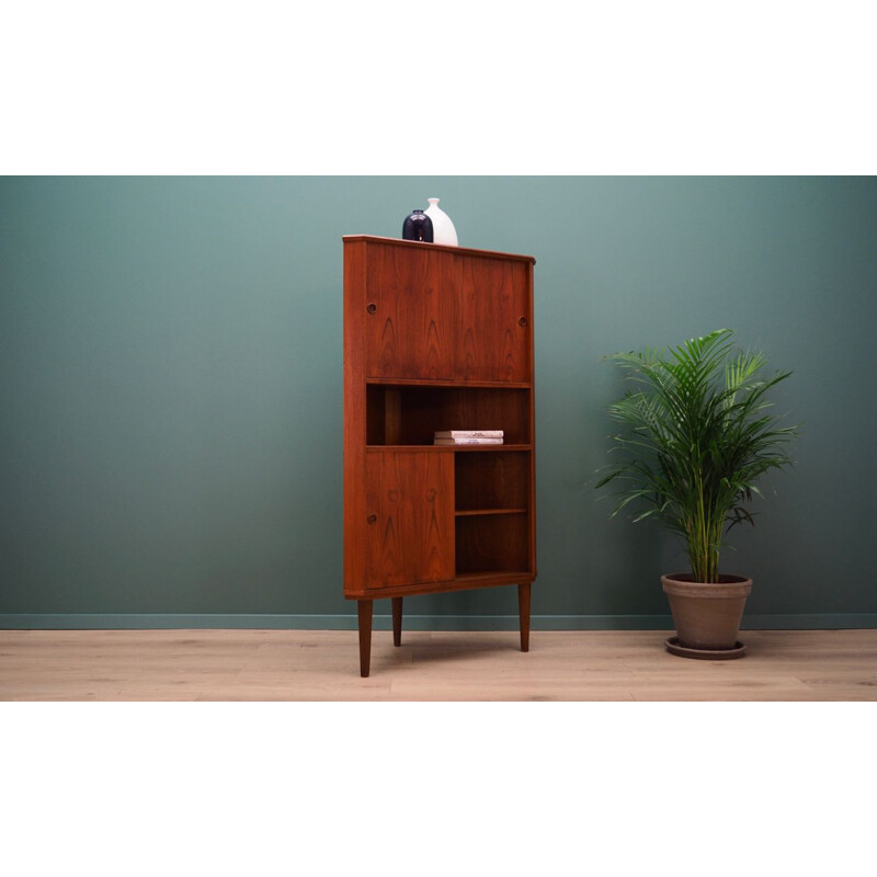 Vintage corner cabinet in teak, 1960-70s