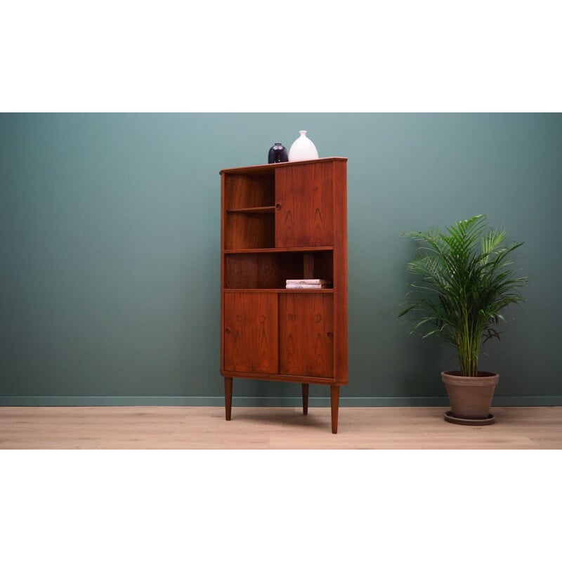 Vintage corner cabinet in teak, 1960-70s