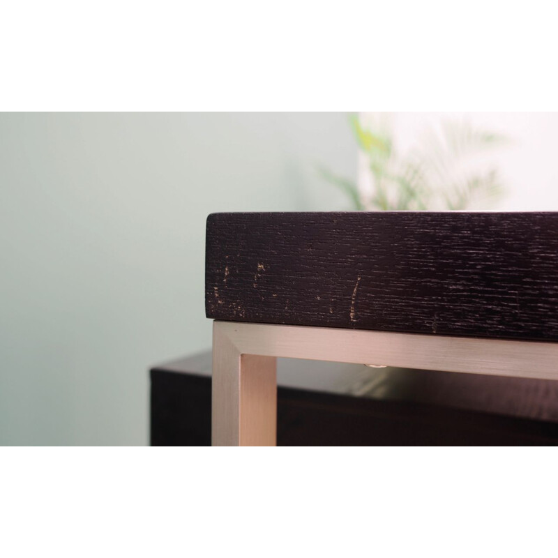 Vintage desk in black wood and chrome-plated metal, Scandinavian design, 1990s