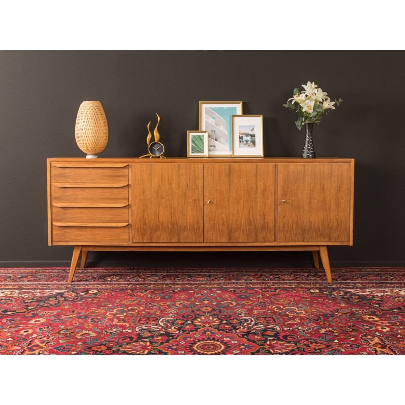 Vintage teak sideboard with three cupboard doors, 1950s