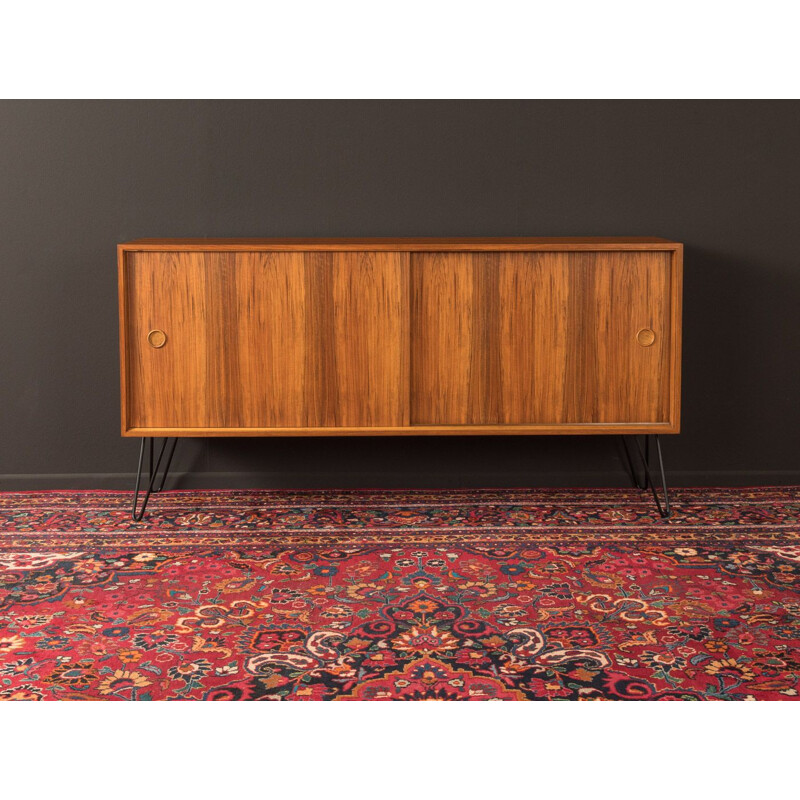 Vintage sideboard with two slinding doors in walnut veneer, 1950s