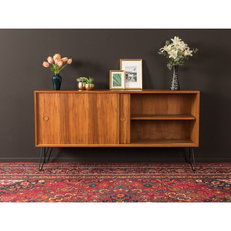 Vintage sideboard with two slinding doors in walnut veneer, 1950s