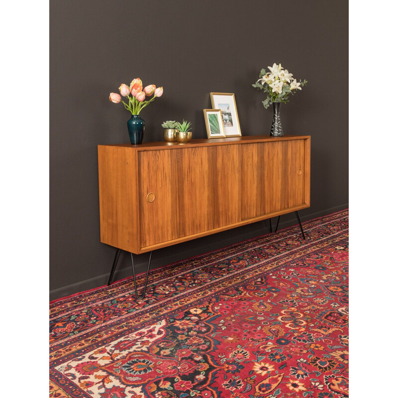 Vintage sideboard with two slinding doors in walnut veneer, 1950s