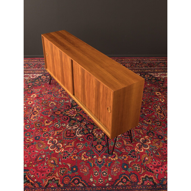 Vintage sideboard with two slinding doors in walnut veneer, 1950s