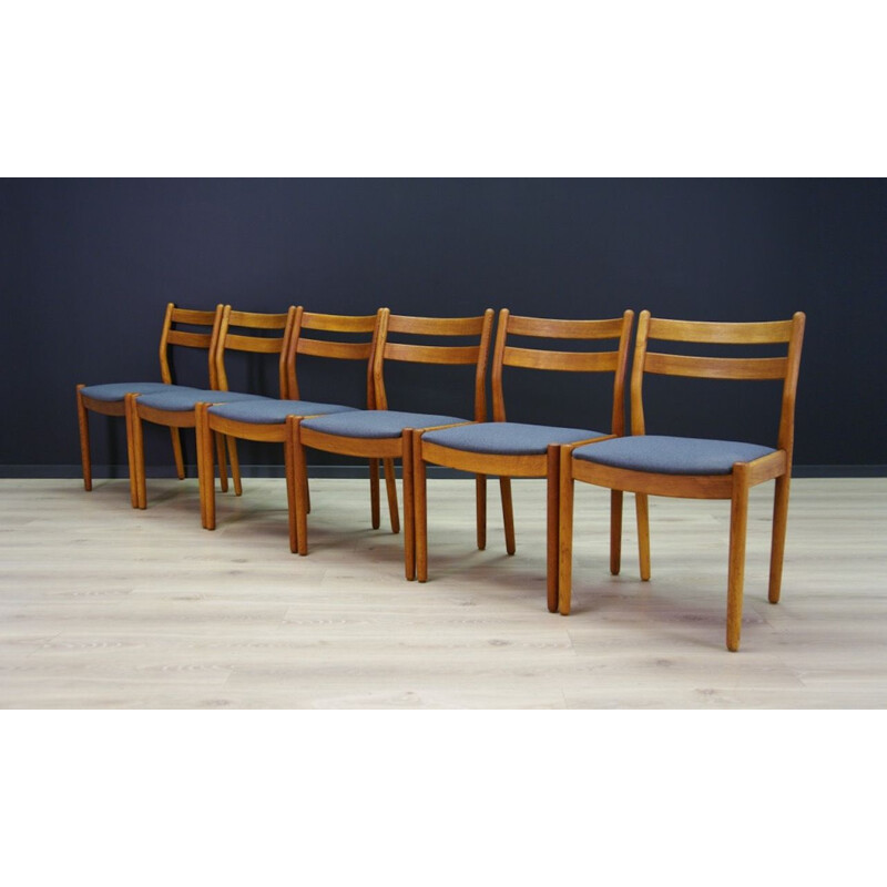 Set of 6 teak vintage chairs by Poul M. Volther, 1960s