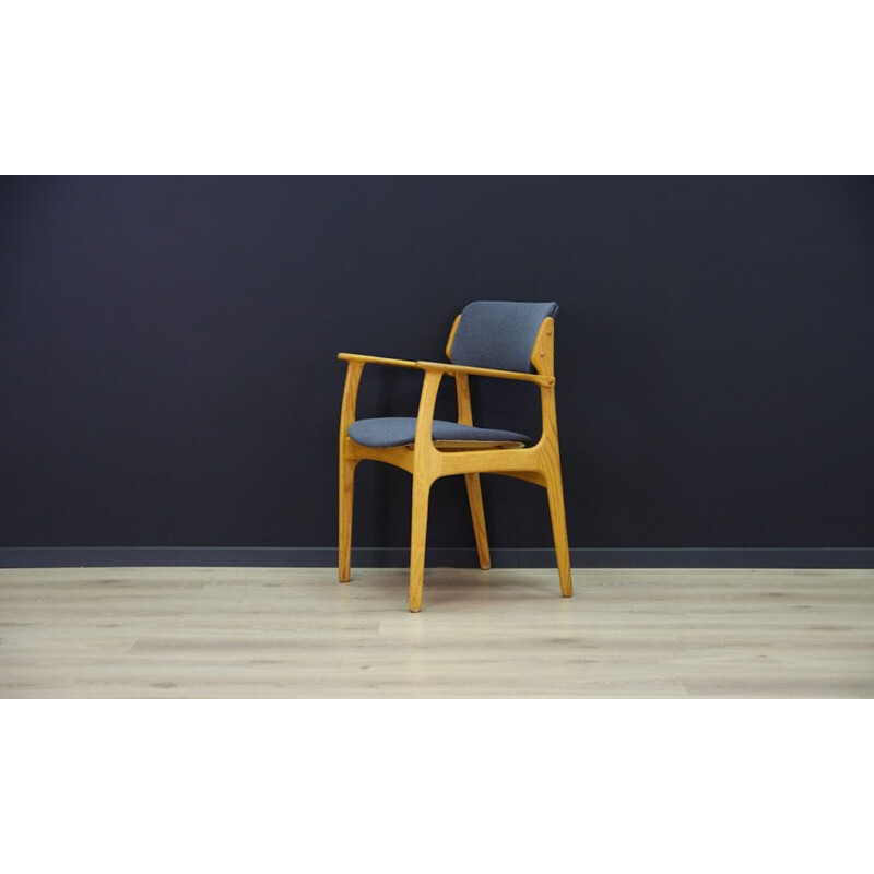 Danish blue vintage armchair by Erik Buch, 1960s