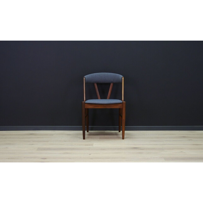 Teak danish blue vintage armchair, 1960s