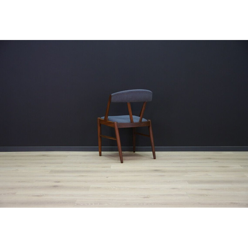 Teak danish blue vintage armchair, 1960s