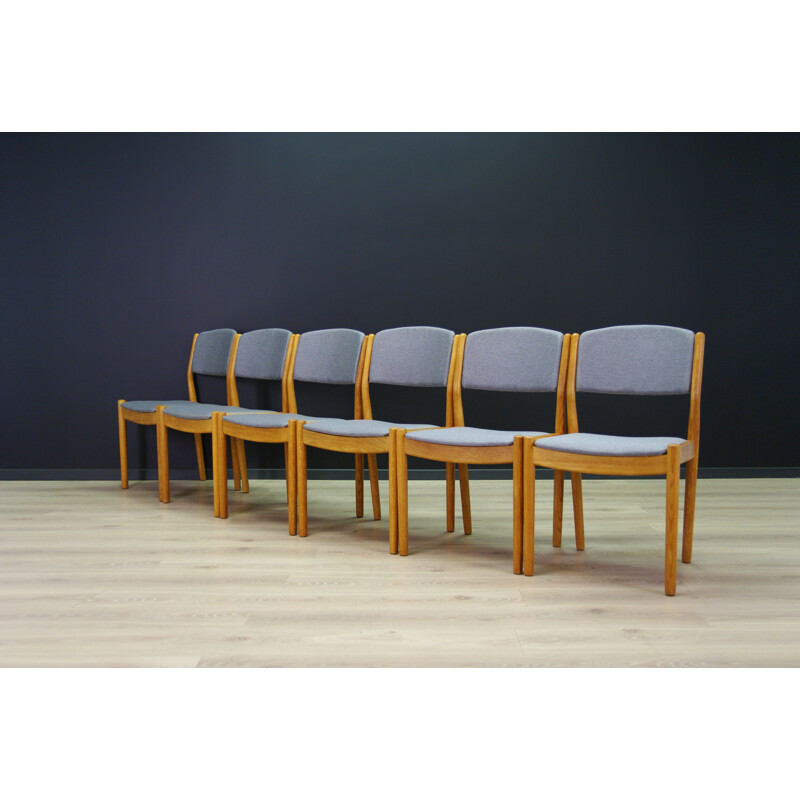 Set of 6 vintage ash chairs by Poul M. Volther from Møbler FDB, 1960-70s