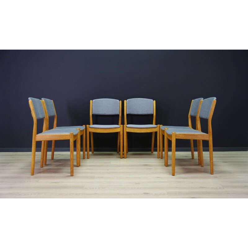 Set of 6 vintage ash chairs by Poul M. Volther from Møbler FDB, 1960-70s