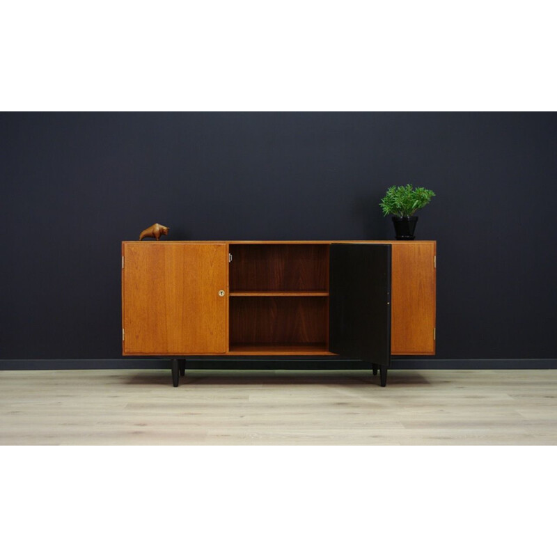 Vintage sideboard in teak with black door, Danish Design, 1960