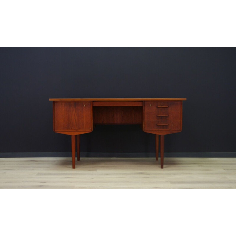 Vintage Scandinavian writing teak desk, 1970