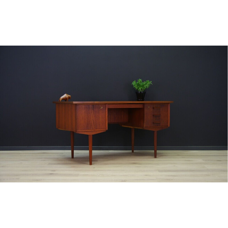 Vintage Scandinavian writing teak desk, 1970