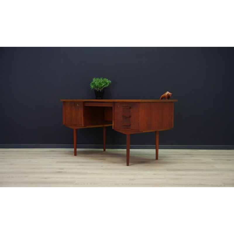 Vintage Scandinavian writing teak desk, 1970