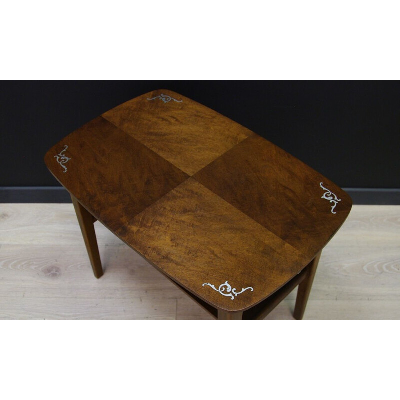 Vintage walnut coffee table, Danish design, 1970