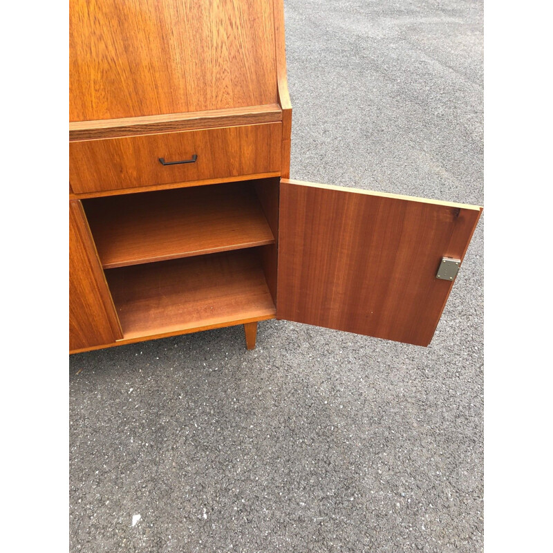 Vintage Scandinavian secretary desk with sycamore interior, 1960