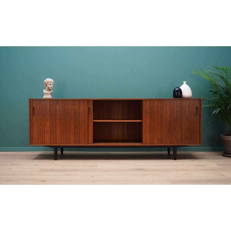 Vintage sideboard in teak veneer with 2 drawers, Danish design, 1970