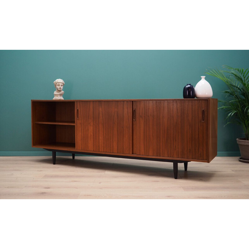 Vintage sideboard in teak veneer with 2 drawers, Danish design, 1970