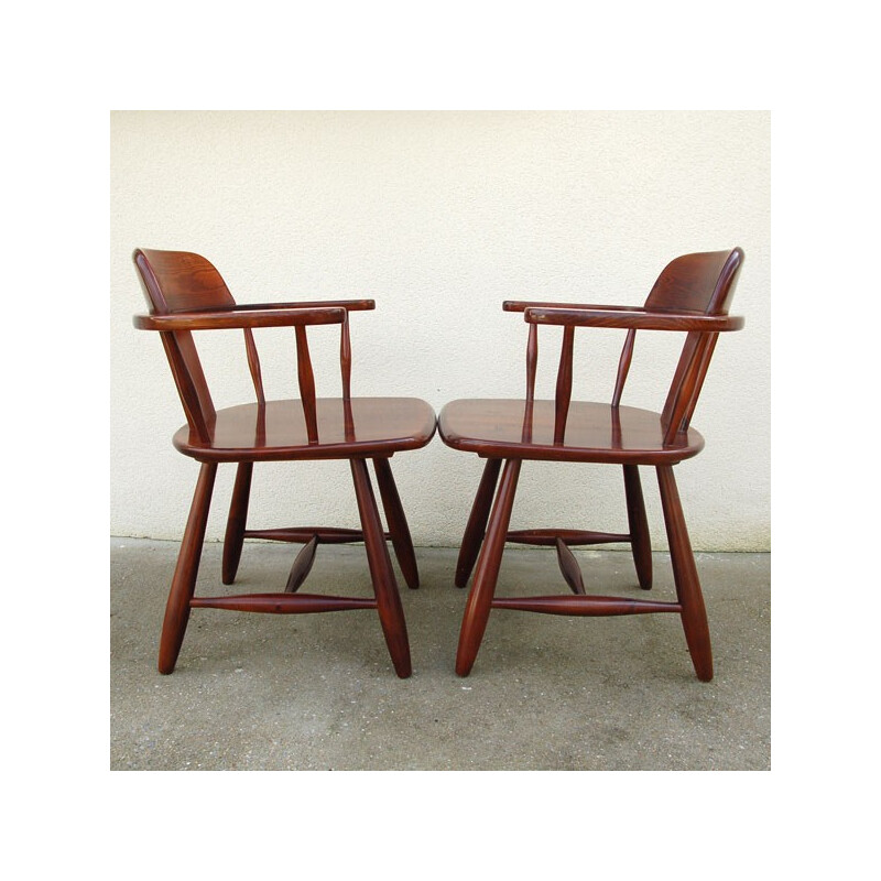 Asko mid-century modern chair in dark wood - 1960s