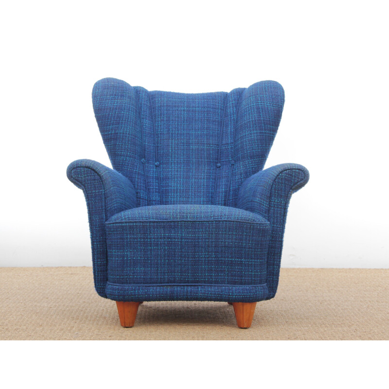 Vintage Scandinavian blue armchair, 1950