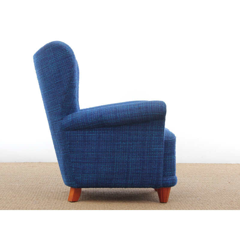 Vintage Scandinavian blue armchair, 1950