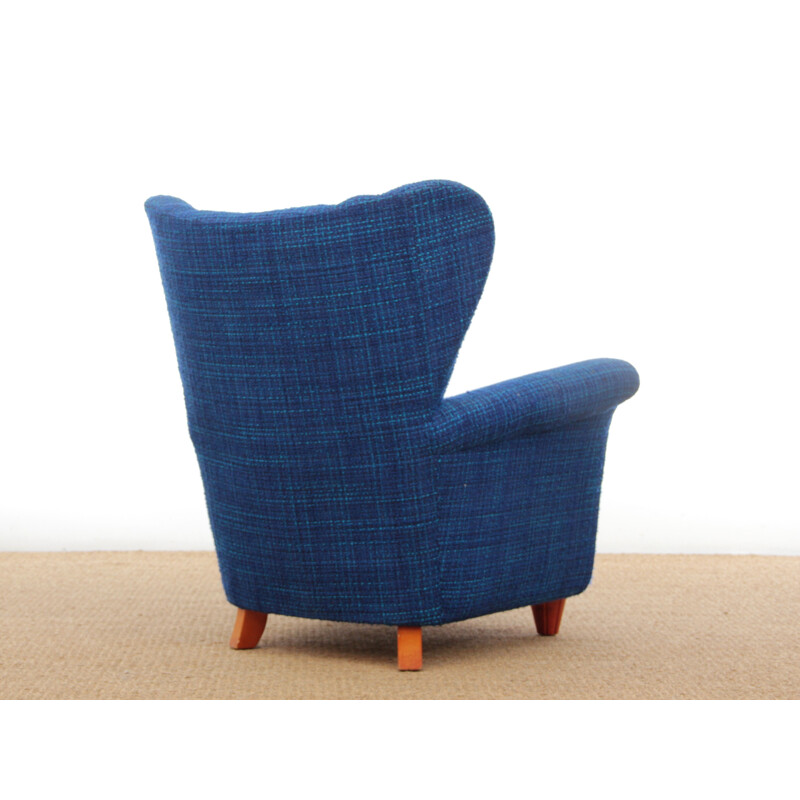 Vintage Scandinavian blue armchair, 1950