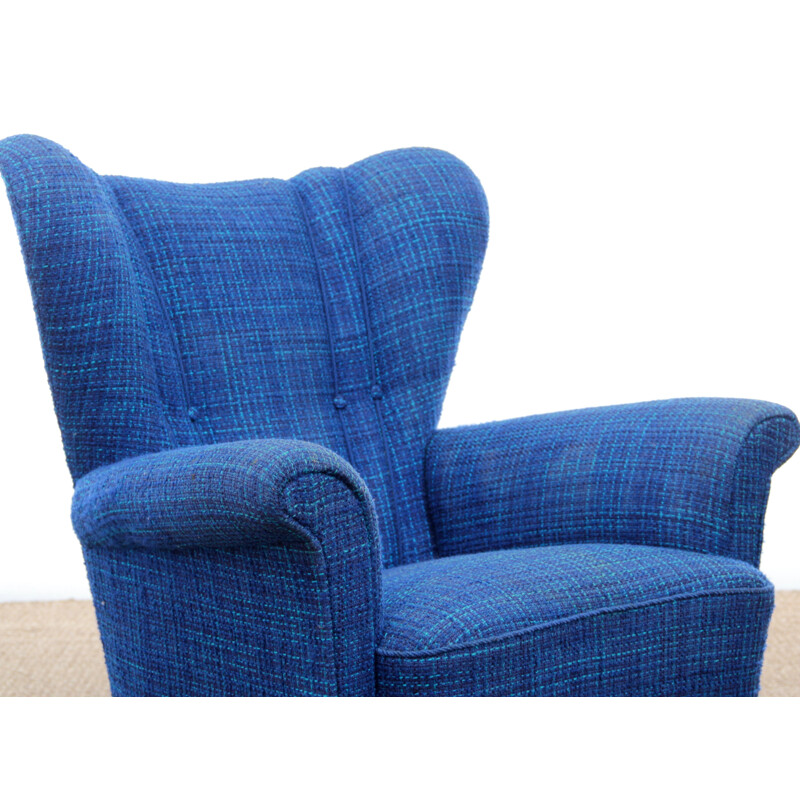 Vintage Scandinavian blue armchair, 1950