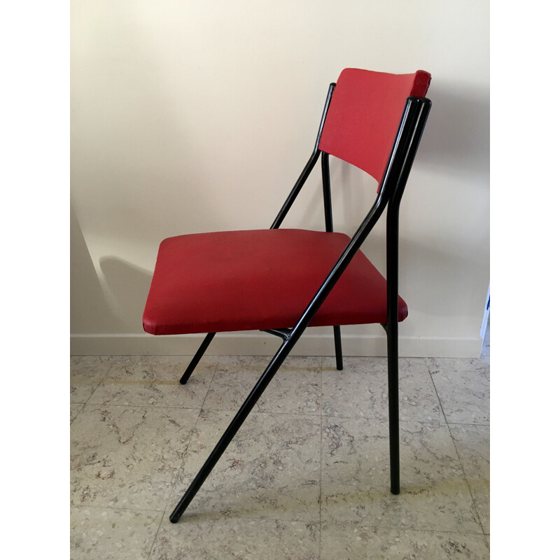 Red and black vintage chair