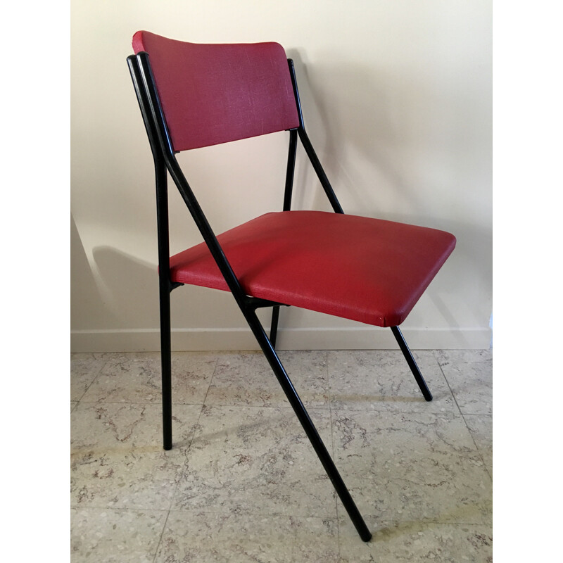 Red and black vintage chair