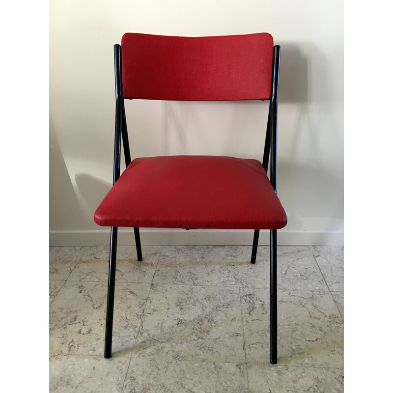 Red and black vintage chair