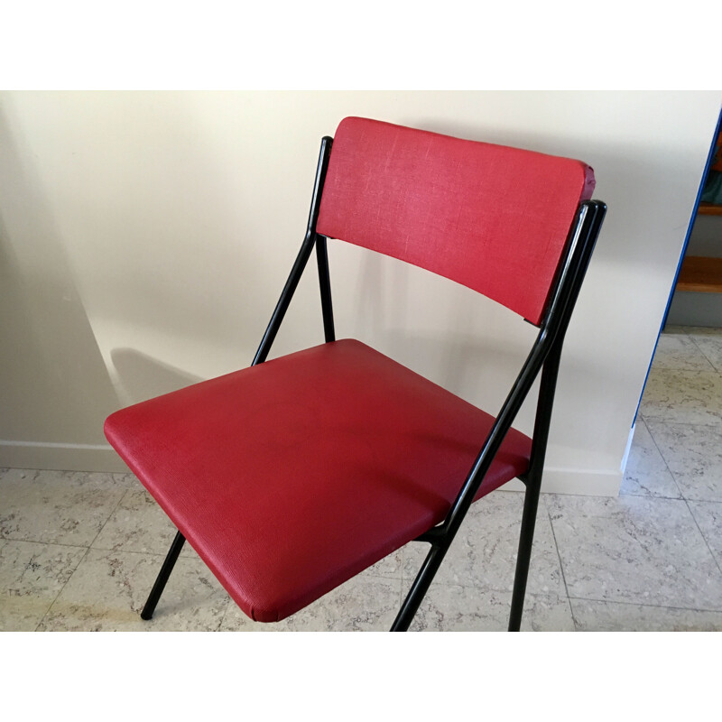 Red and black vintage chair