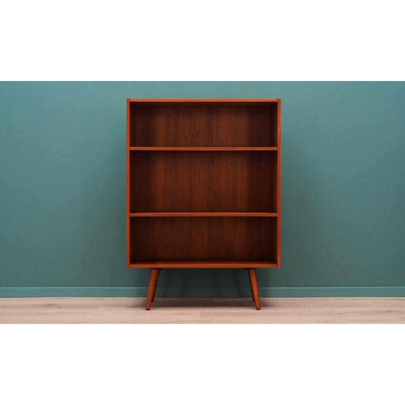 Vintage bookcase in teak veneer, Scandinavian design, 1960-1970s