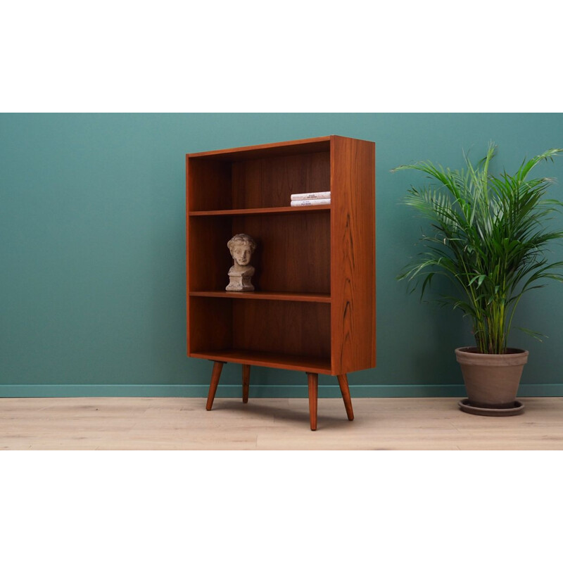 Vintage bookcase in teak veneer, Scandinavian design, 1960-1970s