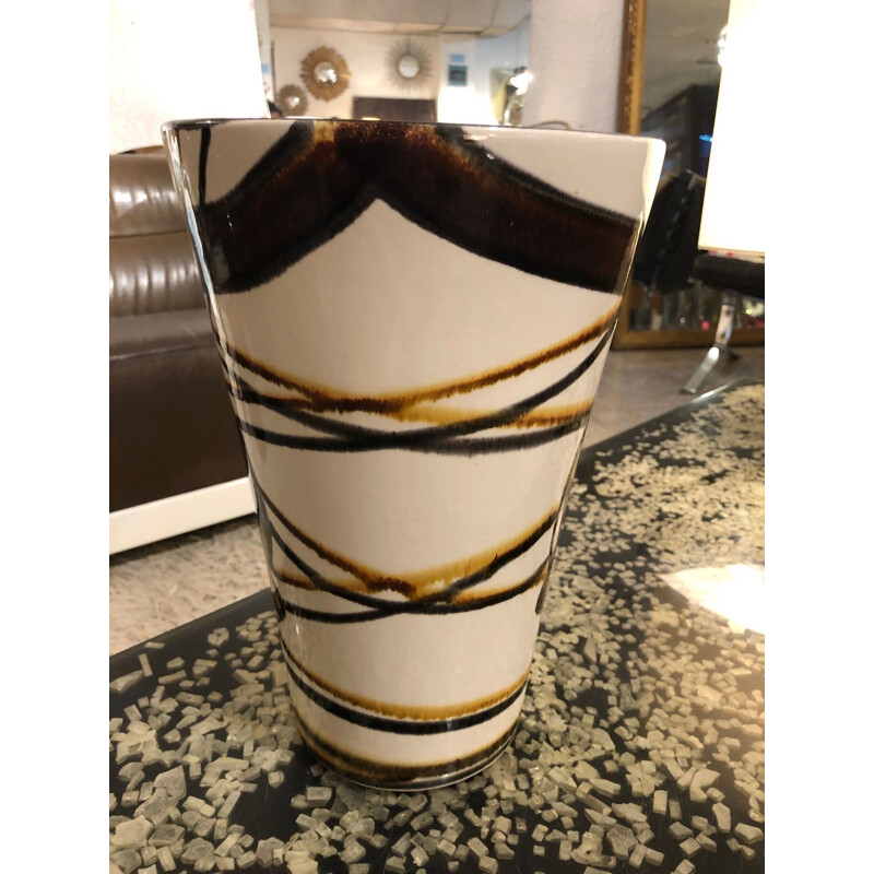 Large vintage vase saint clement 1950