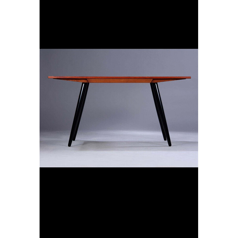 Scandinavian desk in teak and black legs, Erik ANDERSEN - 1970s