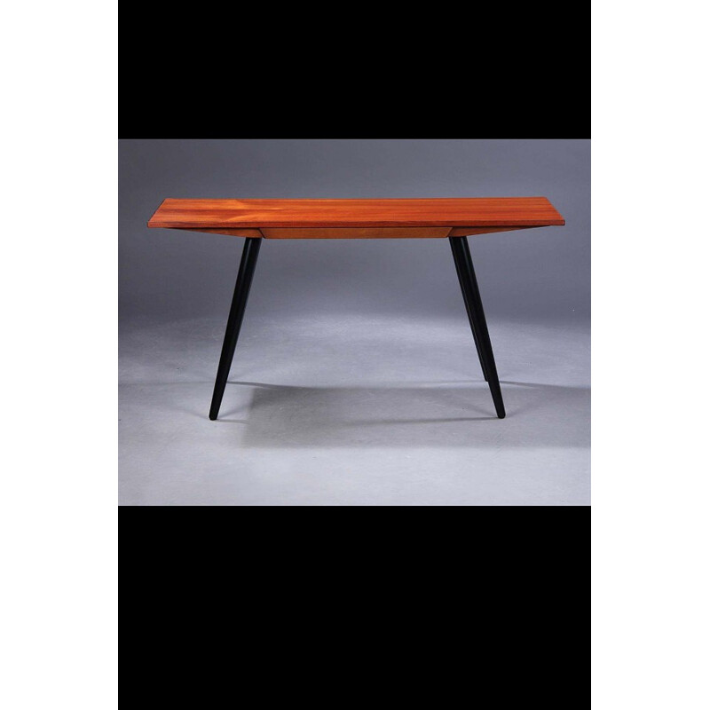 Scandinavian desk in teak and black legs, Erik ANDERSEN - 1970s