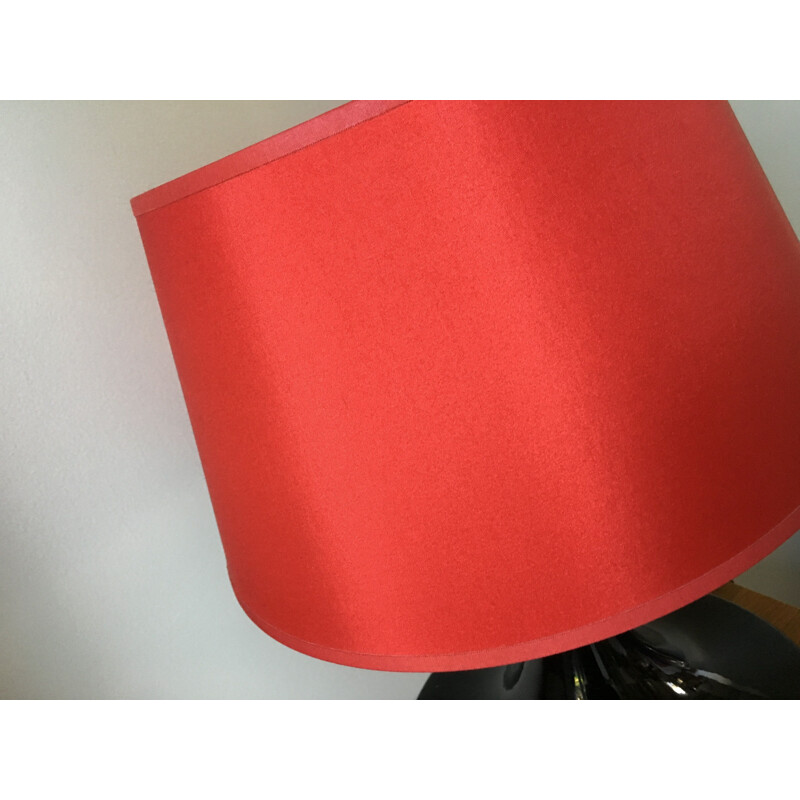 Vintage black and red ceramic lamp