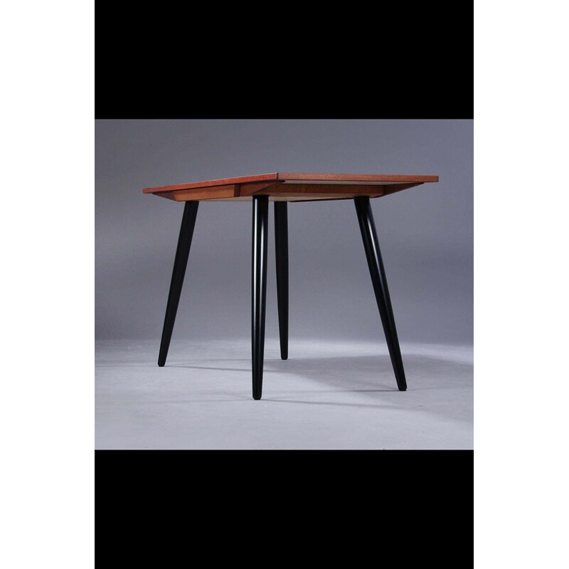 Scandinavian desk in teak and black legs, Erik ANDERSEN - 1970s