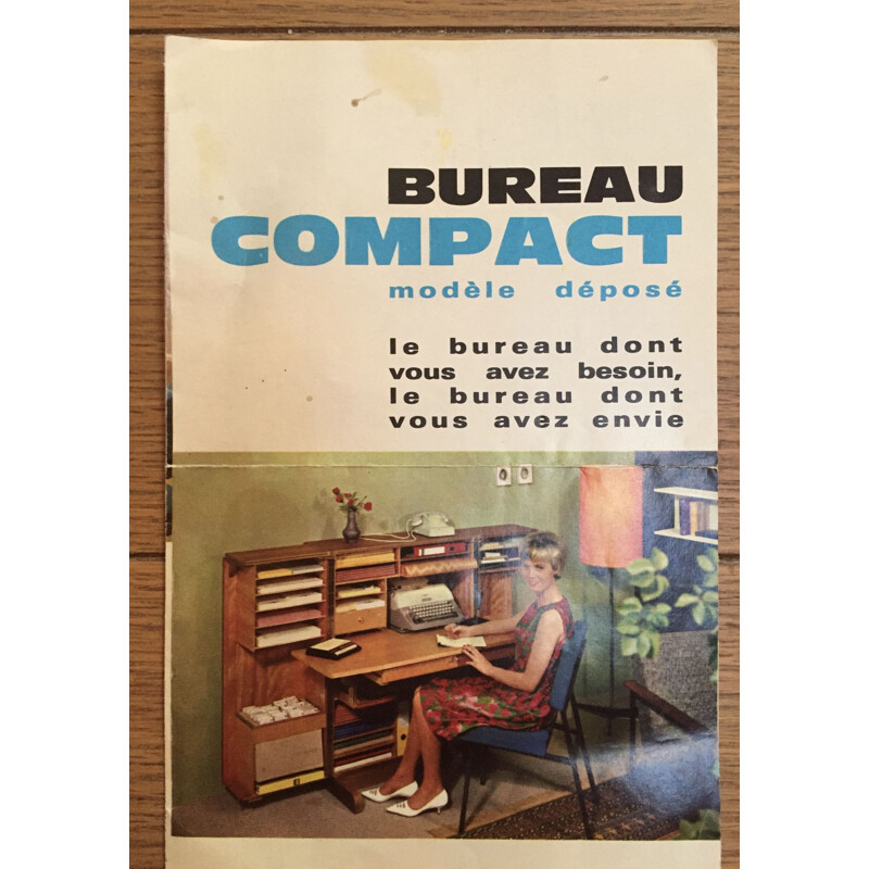 Vintage compact desk Genestar Paris, 1960