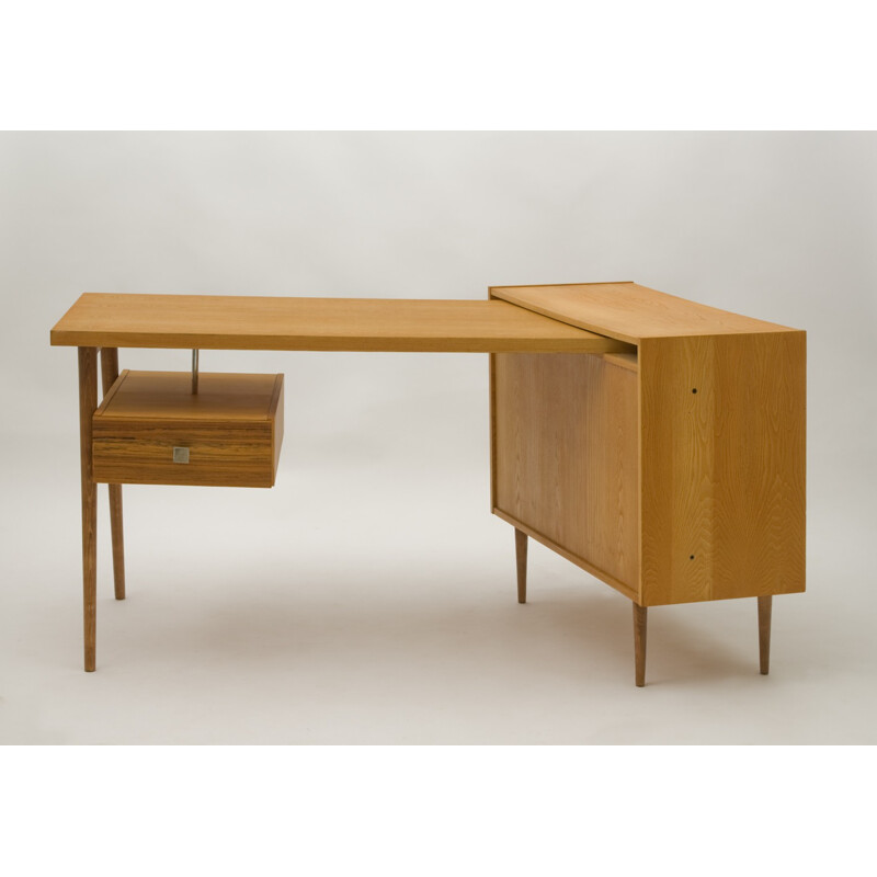 Český Nábytek work desk with storage in beechwood and birch - 1960s